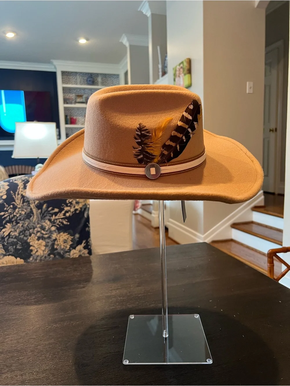 Frye Western Style Wide Brimmed Cowgirl/boy Hat OSFM Camel Boho Rodeo Rancher